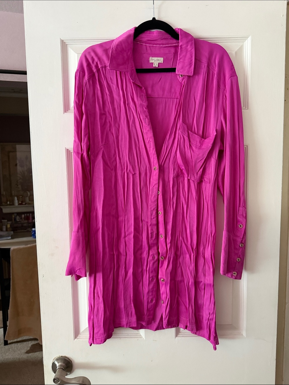 Pilcro Pink Button-Up Tunic
